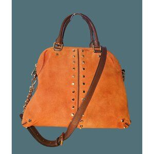 Michael Kors Orange Suede Studded Crossbody Bag